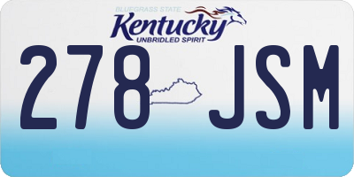 KY license plate 278JSM