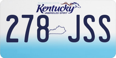KY license plate 278JSS
