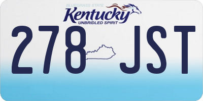 KY license plate 278JST