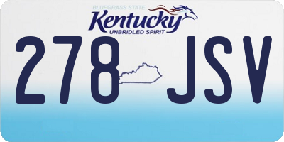 KY license plate 278JSV