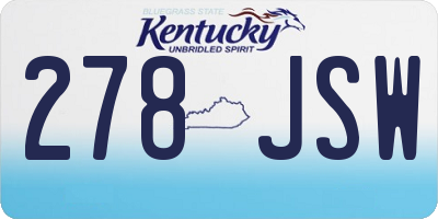 KY license plate 278JSW
