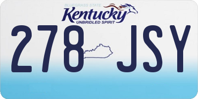 KY license plate 278JSY
