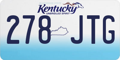 KY license plate 278JTG