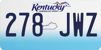 KY license plate 278JWZ