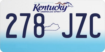 KY license plate 278JZC