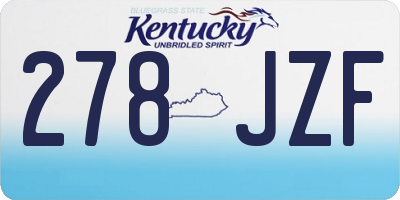 KY license plate 278JZF