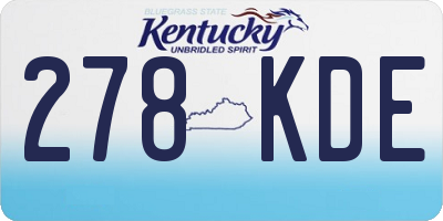 KY license plate 278KDE