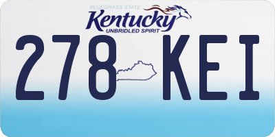 KY license plate 278KEI