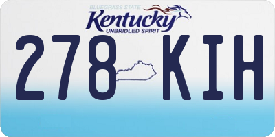 KY license plate 278KIH