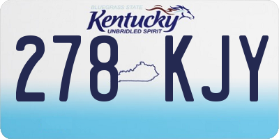 KY license plate 278KJY