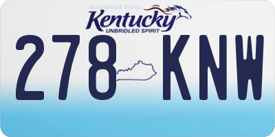 KY license plate 278KNW