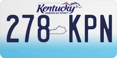 KY license plate 278KPN