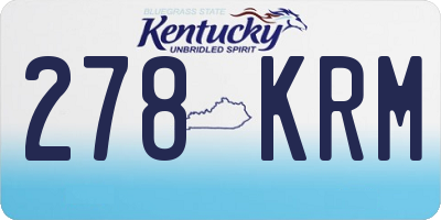 KY license plate 278KRM