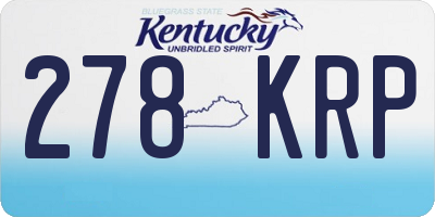 KY license plate 278KRP
