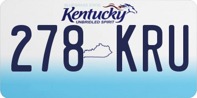 KY license plate 278KRU