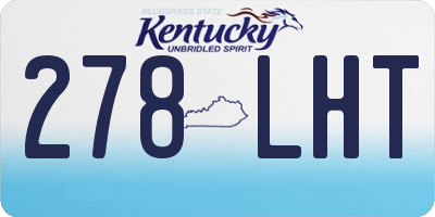 KY license plate 278LHT