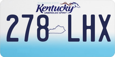 KY license plate 278LHX