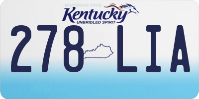 KY license plate 278LIA