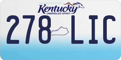 KY license plate 278LIC