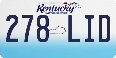 KY license plate 278LID