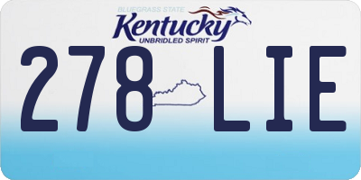 KY license plate 278LIE