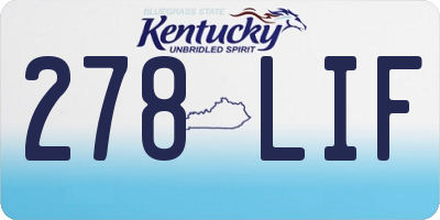 KY license plate 278LIF