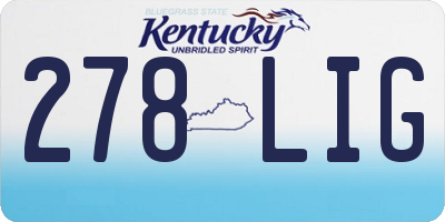KY license plate 278LIG