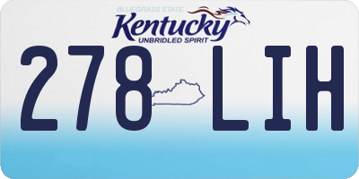 KY license plate 278LIH