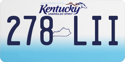 KY license plate 278LII