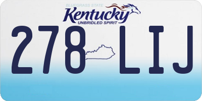 KY license plate 278LIJ