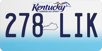 KY license plate 278LIK