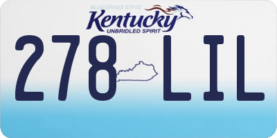 KY license plate 278LIL