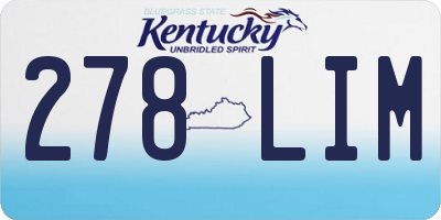 KY license plate 278LIM