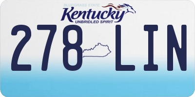 KY license plate 278LIN