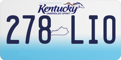 KY license plate 278LIO