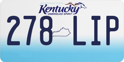 KY license plate 278LIP