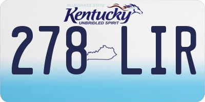 KY license plate 278LIR