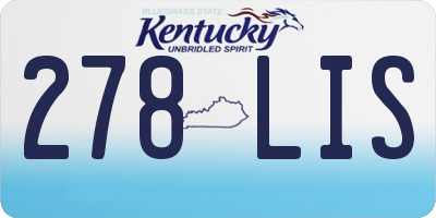KY license plate 278LIS