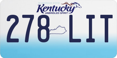 KY license plate 278LIT
