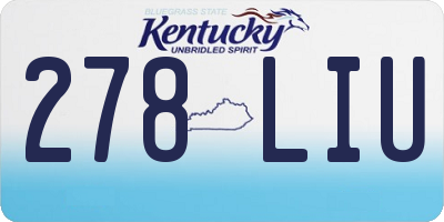 KY license plate 278LIU