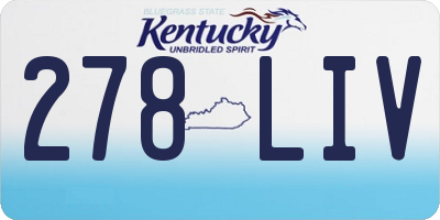 KY license plate 278LIV