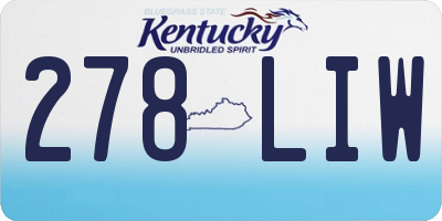 KY license plate 278LIW