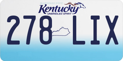 KY license plate 278LIX