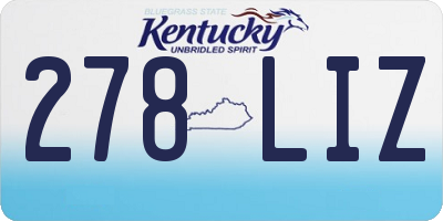 KY license plate 278LIZ