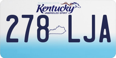 KY license plate 278LJA