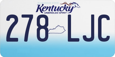 KY license plate 278LJC