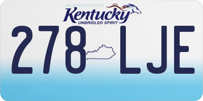 KY license plate 278LJE