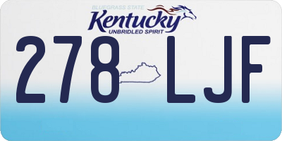 KY license plate 278LJF