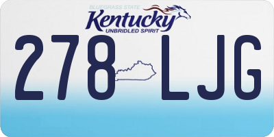 KY license plate 278LJG
