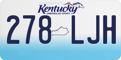 KY license plate 278LJH
